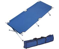skandika Lit de Camp XXL- Lit dappoint Camping - 210 x 80 cm - Poids Max. supporté 120 kg (Bleu)