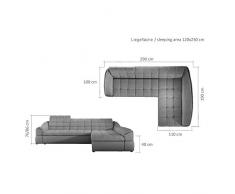 JUSThome INFINITY MINI COMFORT Canapé d'angle Sofa canapé lit Cuir écologique Tissu structuré (lxLxH): 190x290x76/86 cm Blanc Vert Angle droit