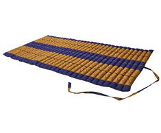 Matelas Thai 2 p., tapis, appoint, détente, repos, gym, méditation, yoga, importé de Thailande, bleu/jaune (82114)