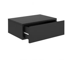 IDIMEX Chevet Suspendu Oceane, étagère Murale avec 1 tiroir sans poignée, en mélaminé Noir Mat