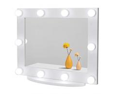 Waneway Mirroir Hollywood Vanity avec lumières, Grand Miroir de Maquillage éclairé pour Le Dressing et la Chambre à Coucher, Miroir cosmétique éclairé pour la Coiffeuse, Montage sur Table ou Mural
