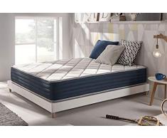 NATURALEX | Matelas Royalvisco 160x200 cm | Mousse A Mémoire De Forme V60 | Système HR Multicouches Blue Latex | Support Adaptatif A 7 Zones De Confort | Indépendance De Couchage