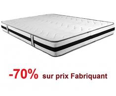 Memory Deluxe Matelas 160x200 Mémoire de forme Hauteur 21 CM Soutien Très Ferme