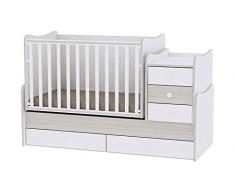 Lit bébé évolutif/combiné Maxi Plus Chêne clair Lorelli (Le lit se transforme en lit dadolescent, bureau, armoire multifonction)