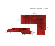 JUSTyou TUNIS Canapé d'angle Sofa canapé lit avec coffre Cuir écologique (lxLxH): 223x275x70/90 cm Gris I Angle droit