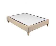 Cache-sommier Coton Jersey Beige 140x190 à 150x200