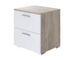 Marque Amazon - Movian - Table de chevet 2 tiroirs Kolva Modern, Effet Chêne, 47 x 45 x 38 cm