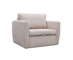 E-MEUBLES Petit Canapé lit Convertible Salon Chambre dado Fauteuil Tissu Peluche SARA 80 (Cappuccino)