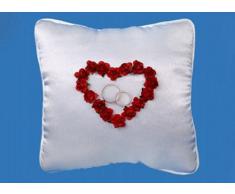 N.t coussin d'alliances avec coeur rouge et ringtasche 20 x 20 cm