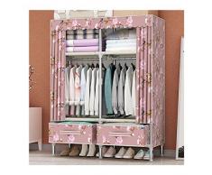 Garde-robe Armoire Simple Tissu Armoire Double Accueil Chambre avec tiroir Rangement Rangement Tissu penderie Grand Placard FANJIANI (Color : 1m, Size : D)