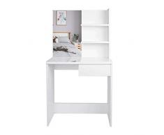 CCLIFE Coiffeuse Avec 1 Miroir,1 Tiroir ou Tabouret - Deux sélections au choix