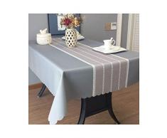 MWPO Nappe Rectangulaire Élégant Et Romantique Rectangulaire Convient pour Buffet Tables, Fêtes, Dîners, Mariages Gris Clair Imperméable À leau (Taille: 130cm * 220cm)
