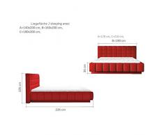JUSThome PRATO Lit rembourré double conjugal Cuir écologique (lxLxH): 190x226x105 cm Vert