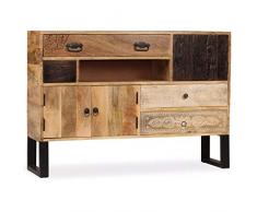vidaXL Buffet Bois Massif de Manguier 115x30x80 cm Commode Armoire Maison