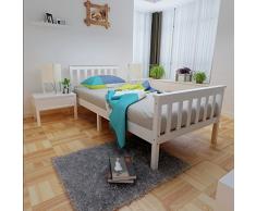 Anaelle Pandamoto Lit Simple Adult en Bois 1 Place Design Comfort 196x98cm Blanc