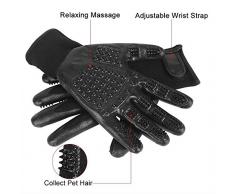 PET SPPTIES Pet Gant de toilettage, Massage Brosse de Nettoyage Bain Animaux, Amélioré Cinq Doigt Enfilade Design Chats, Chiens & Chevaux PS019
