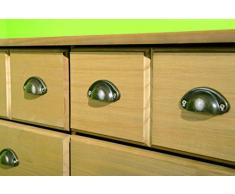 Matelpro-Commode apothicaire contemporaine 8 tiroirs coloris chêne Julius