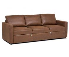 Confort24 Alonso Canapé Lit Réversible 3 Places Simili Cuir Marron