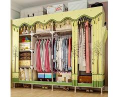 JYL Armoire en Tissu 25mm Tube en Acier Armé Cadre Renforcé Vêtements Placard Minimaliste Moderne Grande Capacité Armoire De Rangement Meubles À La Maison,A