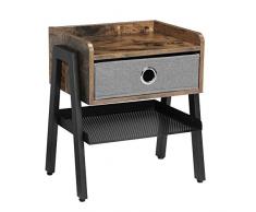 VASAGLE Table de Chevet, Table d’Appoint de Style Industriel, avec Tiroir en Tissu Non-tissÉ, Montage Facile, Armature mÉtallique, pour Salon, Chambre, Couloir, Bureau, RÉtro LET64X