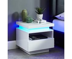 BAÏTA Cosmos Table de Chevet à LED, laqué, 40cm