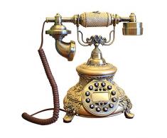 XHJZ-W Résine Ornements Téléphone Antique Retro Téléphone Décoration Artisanat Landline Table de Nuit Pratique Arrangement