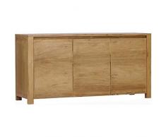 Paris Prix - Buffet 3 Portes en Teck Square 150cm Naturel