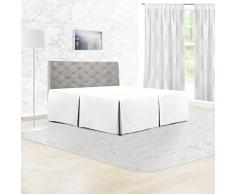 Adamlinens 68 Pick Base Cache-sommier plissé 18 couleurs, 50 % coton, 50 % polyester, blanc, Simple