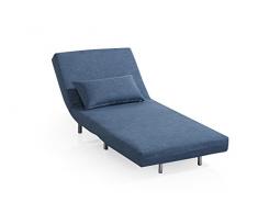 Matelpro-Fauteuil design convertible en tissu bleu Woodstock