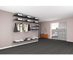 Alucabina Cabine armoire L. 250 cm x h. 253 cm, étagères coloris taupe