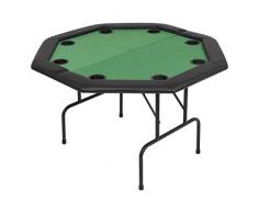 vidaXL Table de Poker Pliable pour 8 Joueurs 2 Plis Octogonale Vert Maison