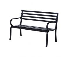 Outsunny Banc de Jardin Design Contemporain 2 Places dim. 124L x 62l x 81H cm métal époxy Noir