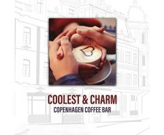 Coolest & Charm Copenhagen Coffee Bar: Table Environment, Jazz Sounds, Golden Lovers Time, Break at Cafe