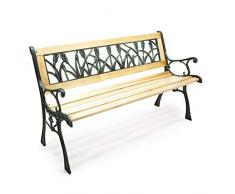 Banc de jardin Banquette Ulrike en Bois et Fer de fonte Design Tulipes 2 Places Extérieur Terrasse