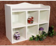 Casier d'imprimerie Etagère murale 12020 Etagère 40cm Vintage Shabby Chalet Etagère de cuisine Blanc