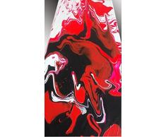 Tableau abstrait peinture aléatoire Action painting à lacrylique. Art contemporain toile 75cmx25cm. Art moderne peintre Goartdeco. Déco Salon design.