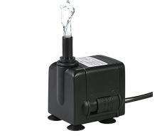 Decdeal Pompe à Eau 450L / H Submersible 6W pour les Fontaines de Table Aquarium Pond Water Gardens et Hydroponic Systems avec 2 Buses