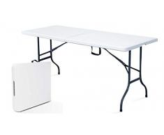 Rekkem Table pliante Blanc/Noir 180 x 75 x 74 cm 101587