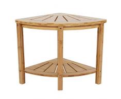 Estink- Banc de Douche dangle en Bambou à 2 Niveaux pour Salle de Bain Spa Douche 38 x 38 x 42 cm