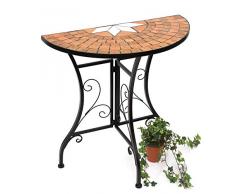 DanDiBo Table Console Merano Table Murale 120041 Desserte en métal et Mosaïque 70cm Console Table