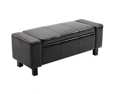 Banc coffre de rangement 2 en 1 simili cuir capitonné 106L x 40l x 40H cm noir