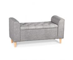 Menzzo Banquette-Coffre Winnie, Tissu, Gris Foncé, 114 x 43 x 58 cm