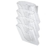 LEITZ - porte brochures pour table et mur, transparent en polystyrène résistant aux coups et aux égr