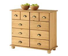 IDIMEX Commode Colmar chiffonnier apothicaire Rangement avec 8 tiroirs en pin Massif Finition teintée/cirée