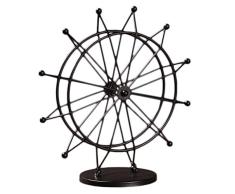 Garneck Grande Roue Figurine en Fer Forgé Art Figure Table Bureau Sculpture Art Artisanat pour Bureau à Domicile Meuble TV (Non Rotatif)