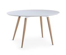 INTENSEDECO Table Ovale scandinave Lunea Blanc