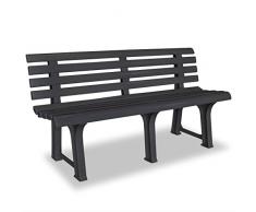 vidaXL Banc de Jardin Plastique Anthracite Patio Parc Banquette de Terrasse
