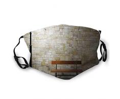 FGHJKL Avenue Moderne à la nuit sombre avec lampe ouverte et banc et mur de pierre derrière limage