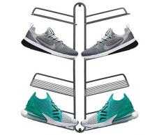 mDesign rangement chaussures – étagère chaussure murale moderne pour quatre paires de baskets, chaussures de sport, etc. – gain despace part rapport à une armoire chaussures – gris