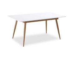 INTENSEDECO Table Extensible scandinave Betty Blanc - 6 à 8 Personnes